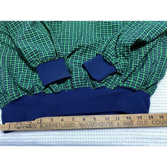 Vintage Starbus Weather Screen Green Plaid The Florida Club Pullover Large USA - Picture 8 of 10